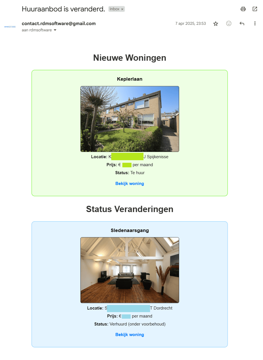 Voorbeeld van e-mailnotificatie